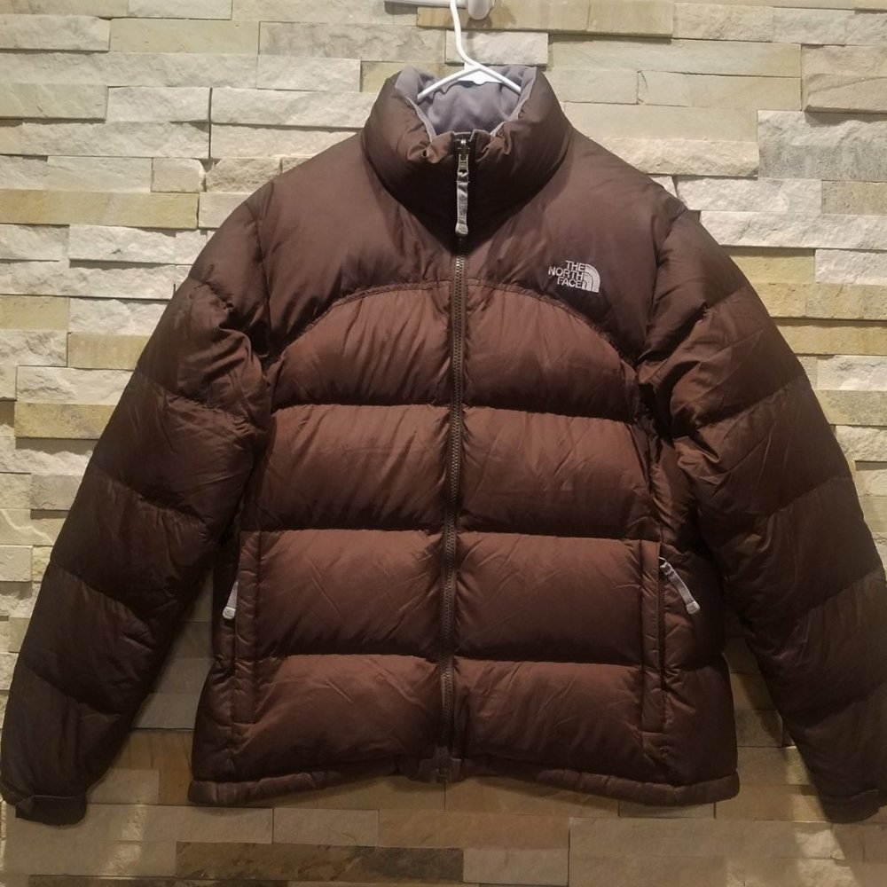 North Face Brown Womens Large Vintage 96 Retro Nuptse Puffer Jacket Down Coat L